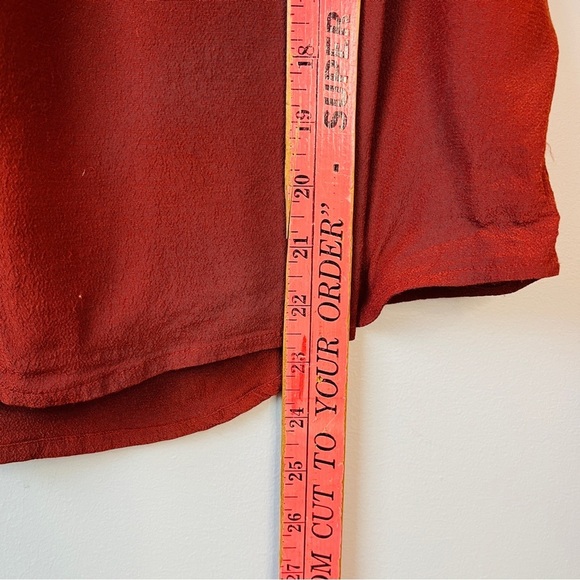 Madewell Boxy Crop Flowy V-Neck Rust Short Sleeve Blouse - Picture 8 of 9